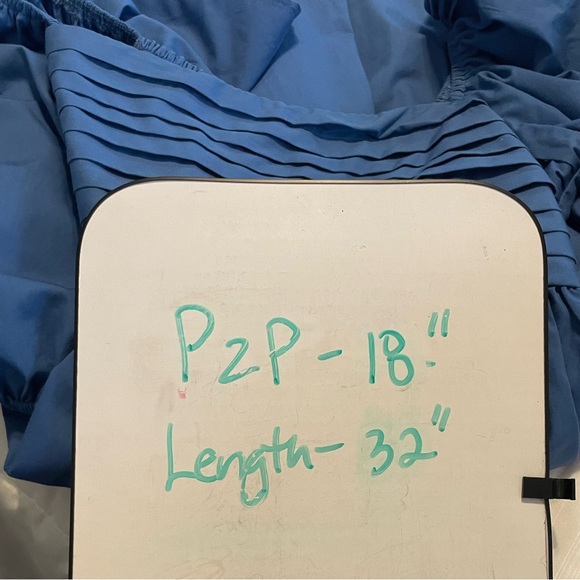 Abercrombie & Fitch Blue Puff Sleeve Babydoll Mini Dress Cottagecore Milkmaid L - Picture 7 of 7